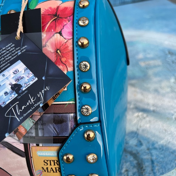 La Philipe purse studs made in Miami new with tag and keychain bag - Picture 11 of 12